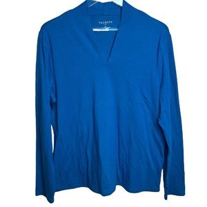 Talbots Long Sleeve V Neck Blue Top